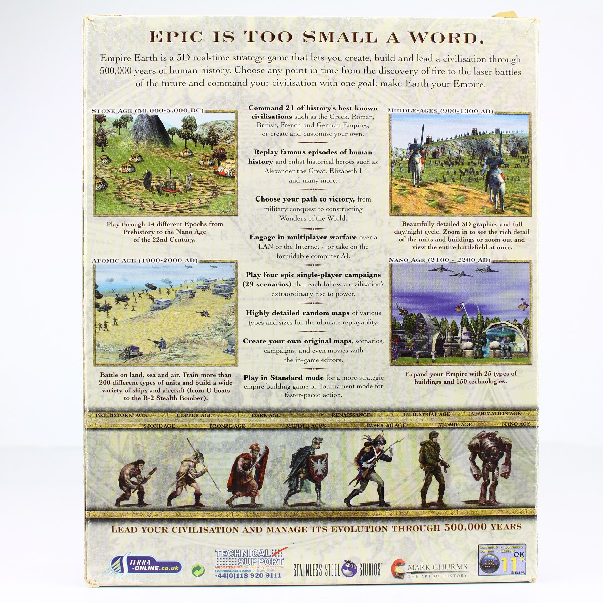 Empire earth 1 PC Big Box carton FR
