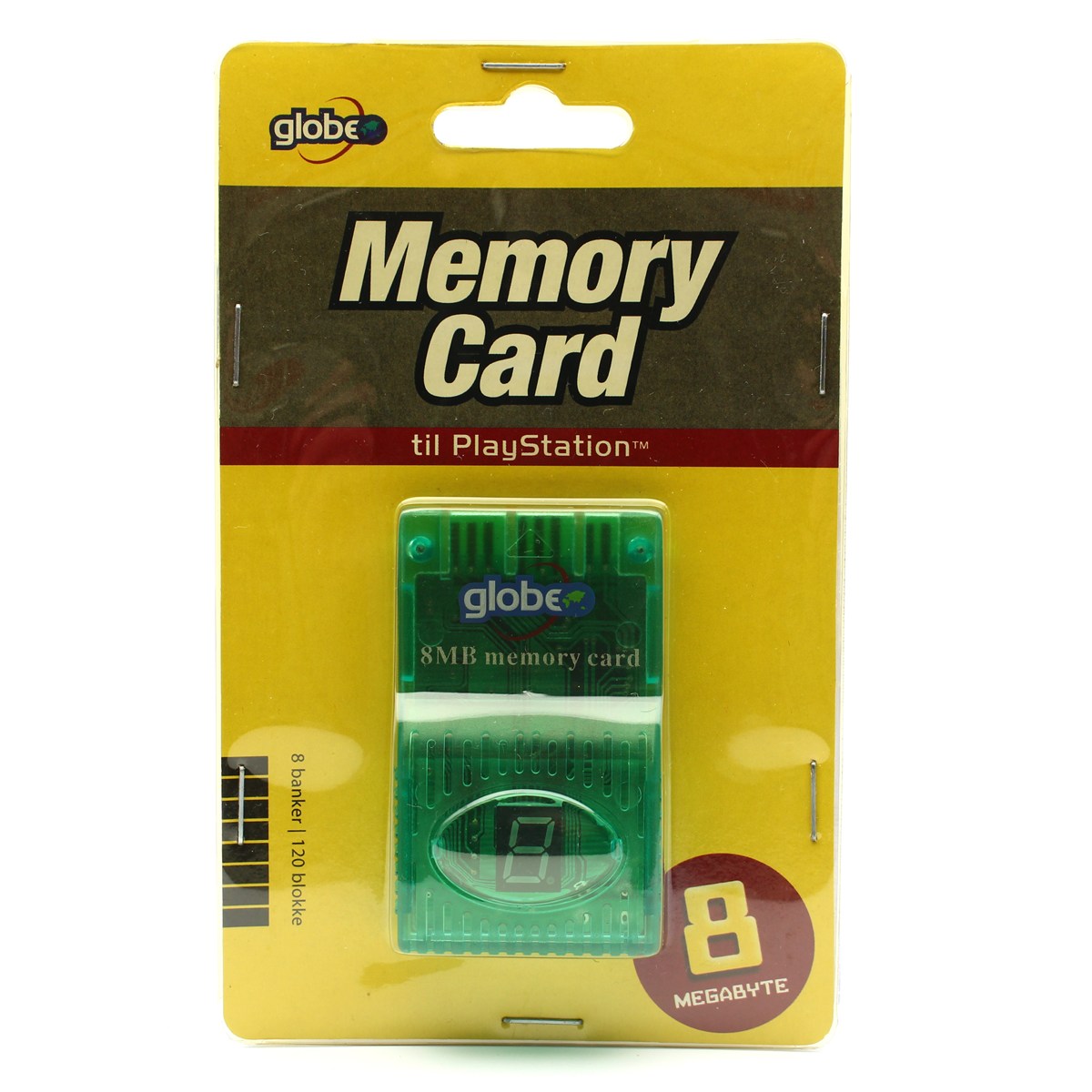 Globe 8MB Memory Card til PS1 - Grøn (Ny) - WTS Retro - Køb her