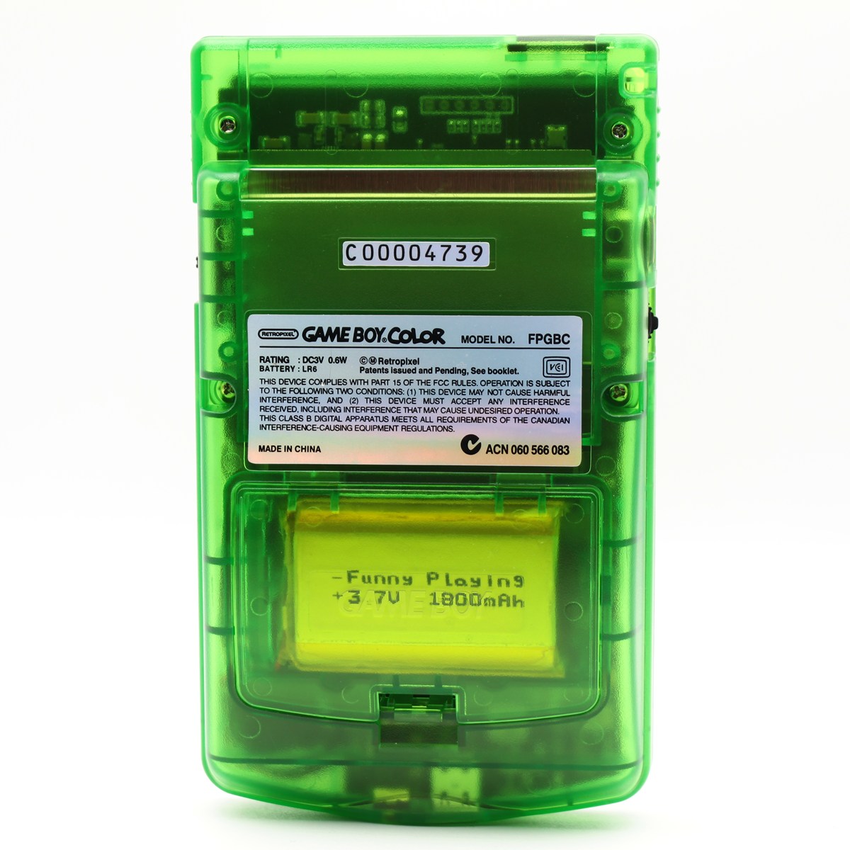 FunnyPlaying FPGBC Konsol – Clear Green - Billede 2