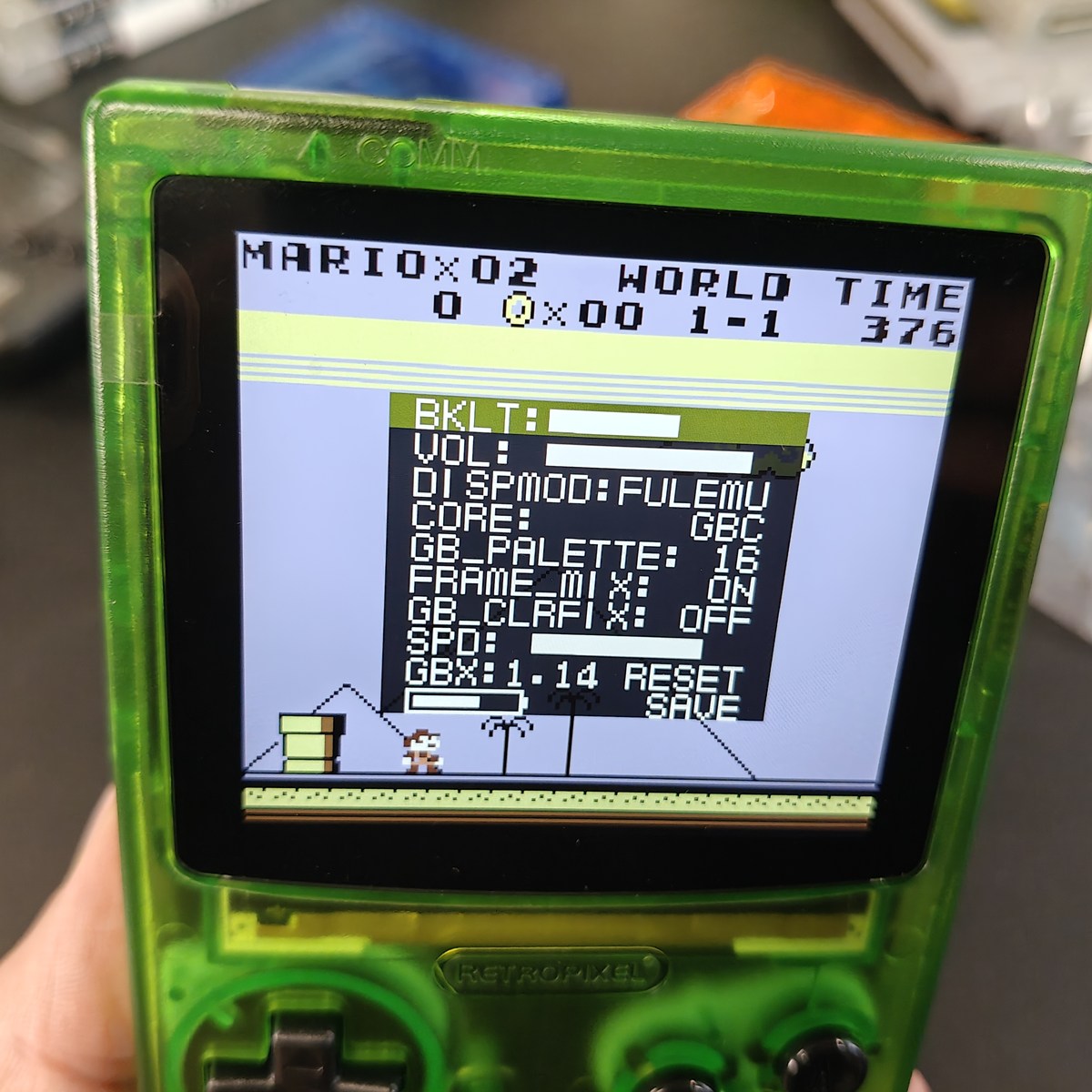 FunnyPlaying FPGBC Konsol – Clear Green - Billede 11