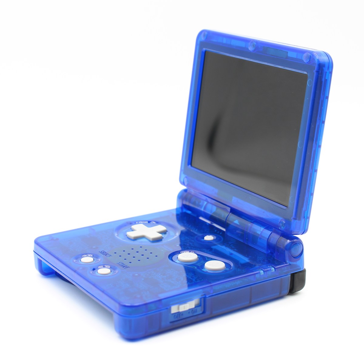 Game Boy Advance SP Konsol – Clear Blue (IPS MAX) - Billede 2