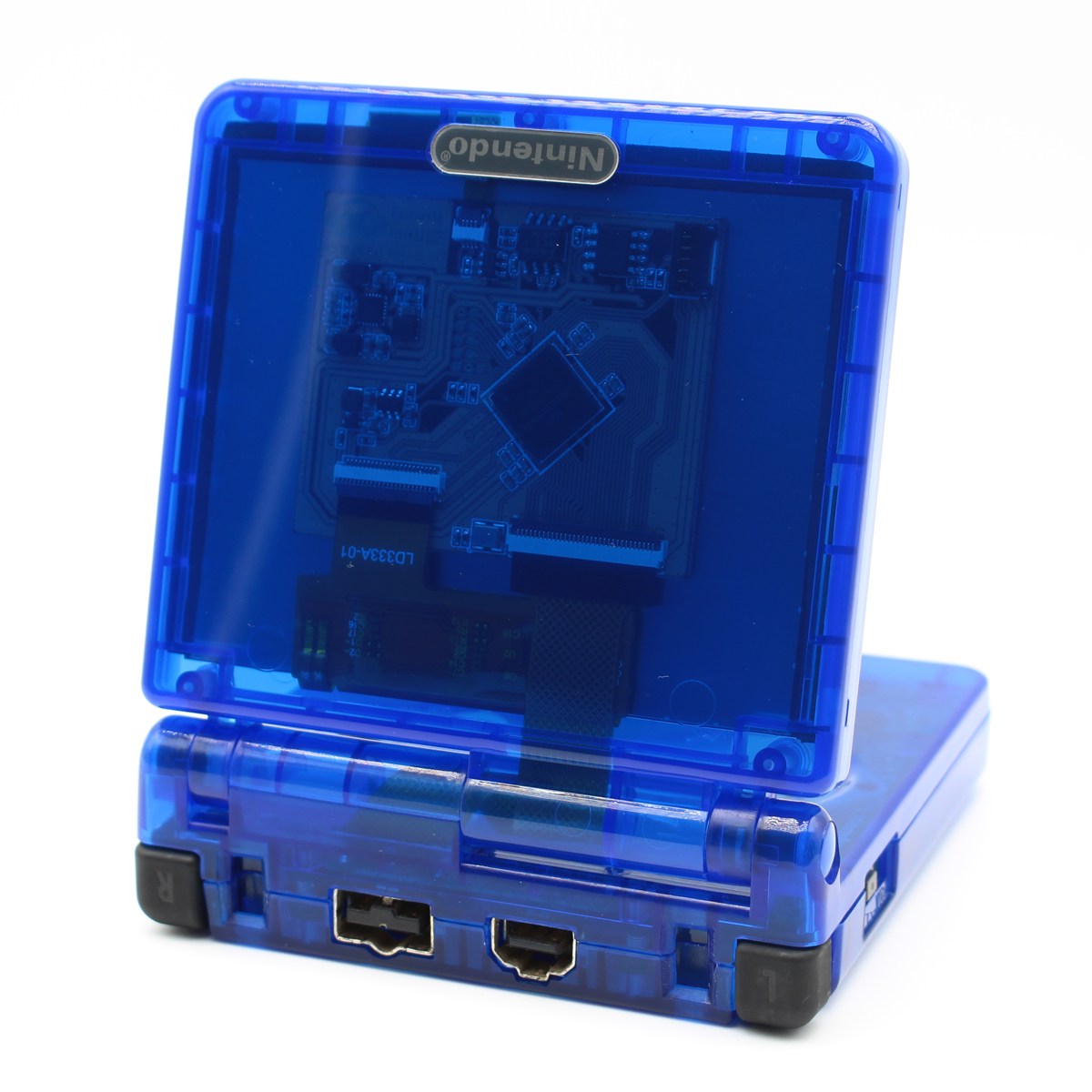 Game Boy Advance SP Konsol – Clear Blue (IPS MAX) - Billede 4