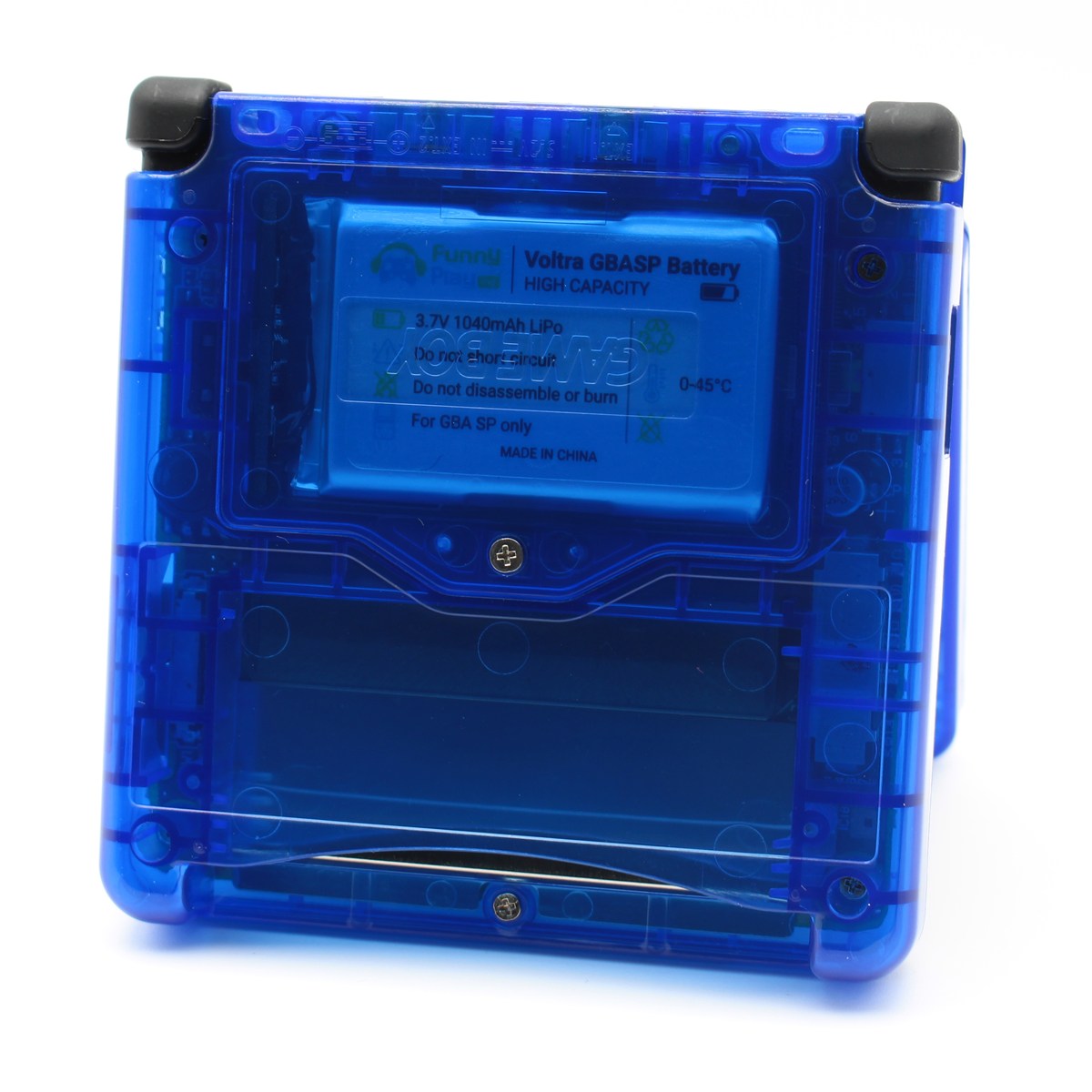 Game Boy Advance SP Konsol – Clear Blue (IPS MAX) - Billede 6