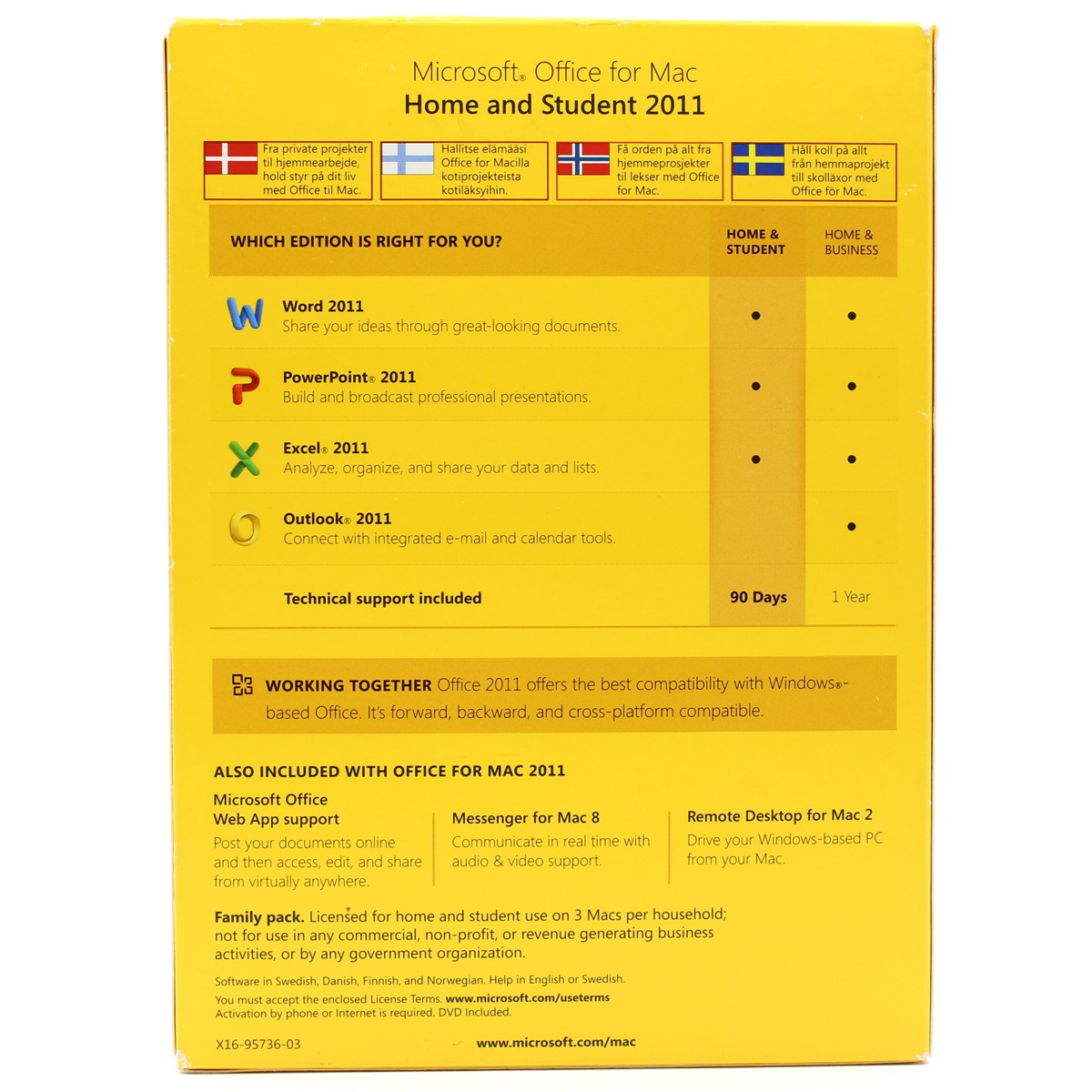 Microsoft Office for Mac 2011 Home & Student – Family Pack - Billede 2